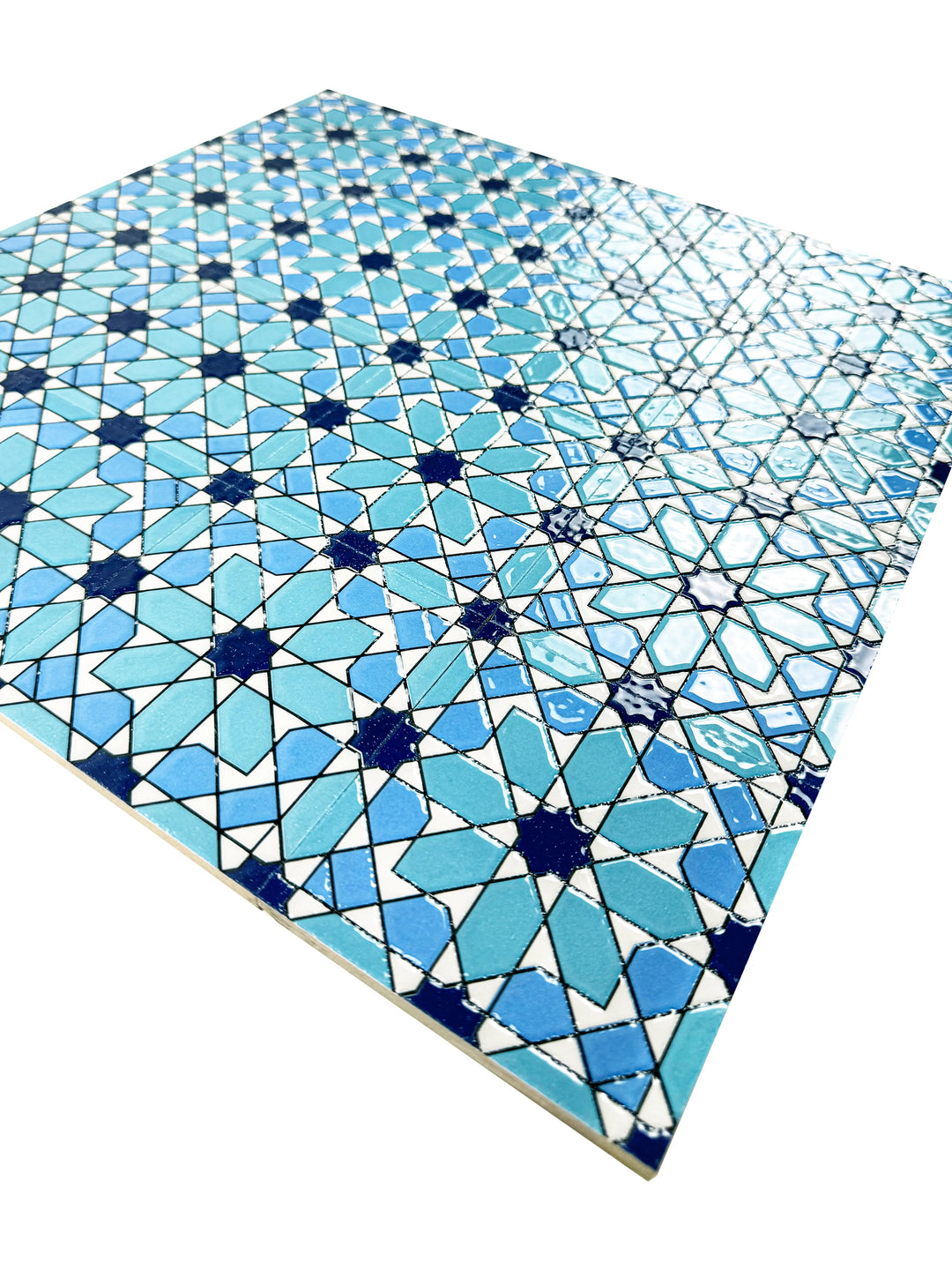 Teal & Baby Blue Sahara Pearl Moroccan Tile