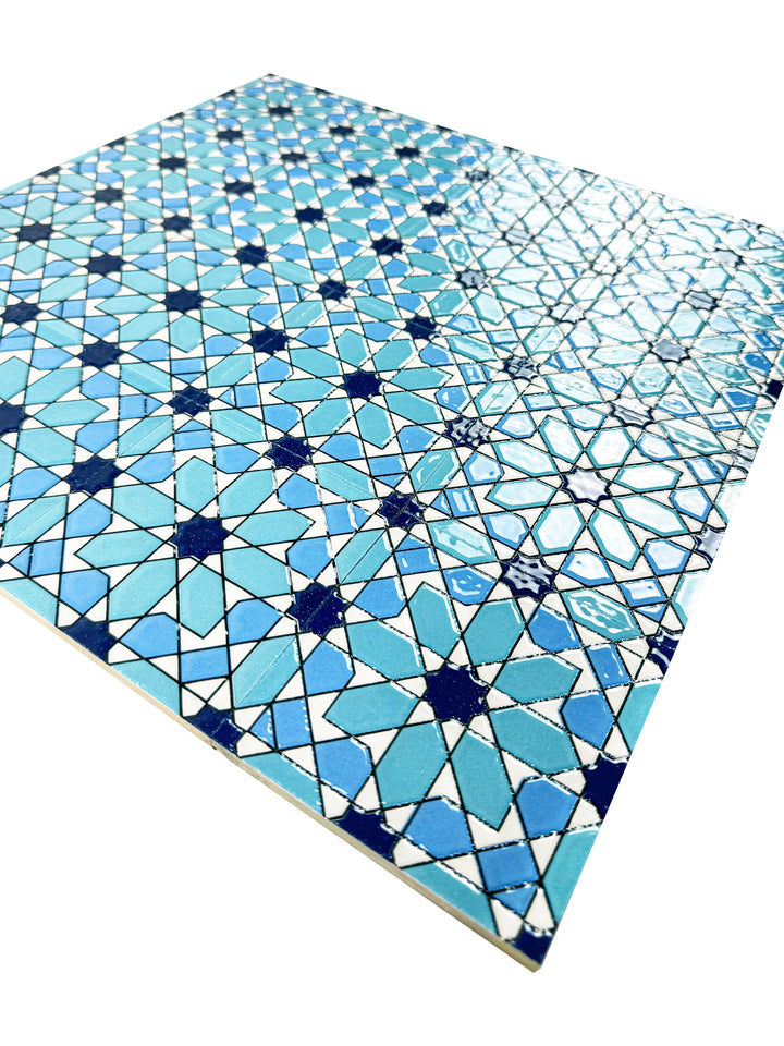 Teal & Baby Blue Sahara Pearl Moroccan Tile