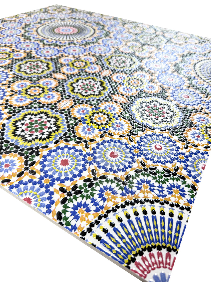 Green, Teal, Blue, Black Moroccan Style Tile