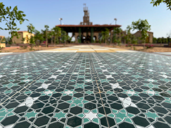 Green & Black Moroccan Style Tile
