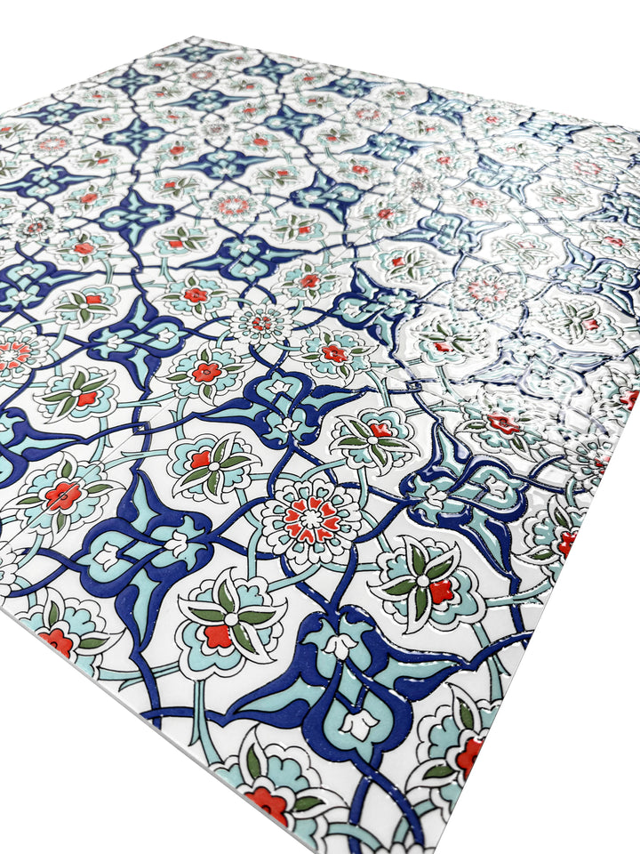 Teal & Wine Moroccan Style Tile