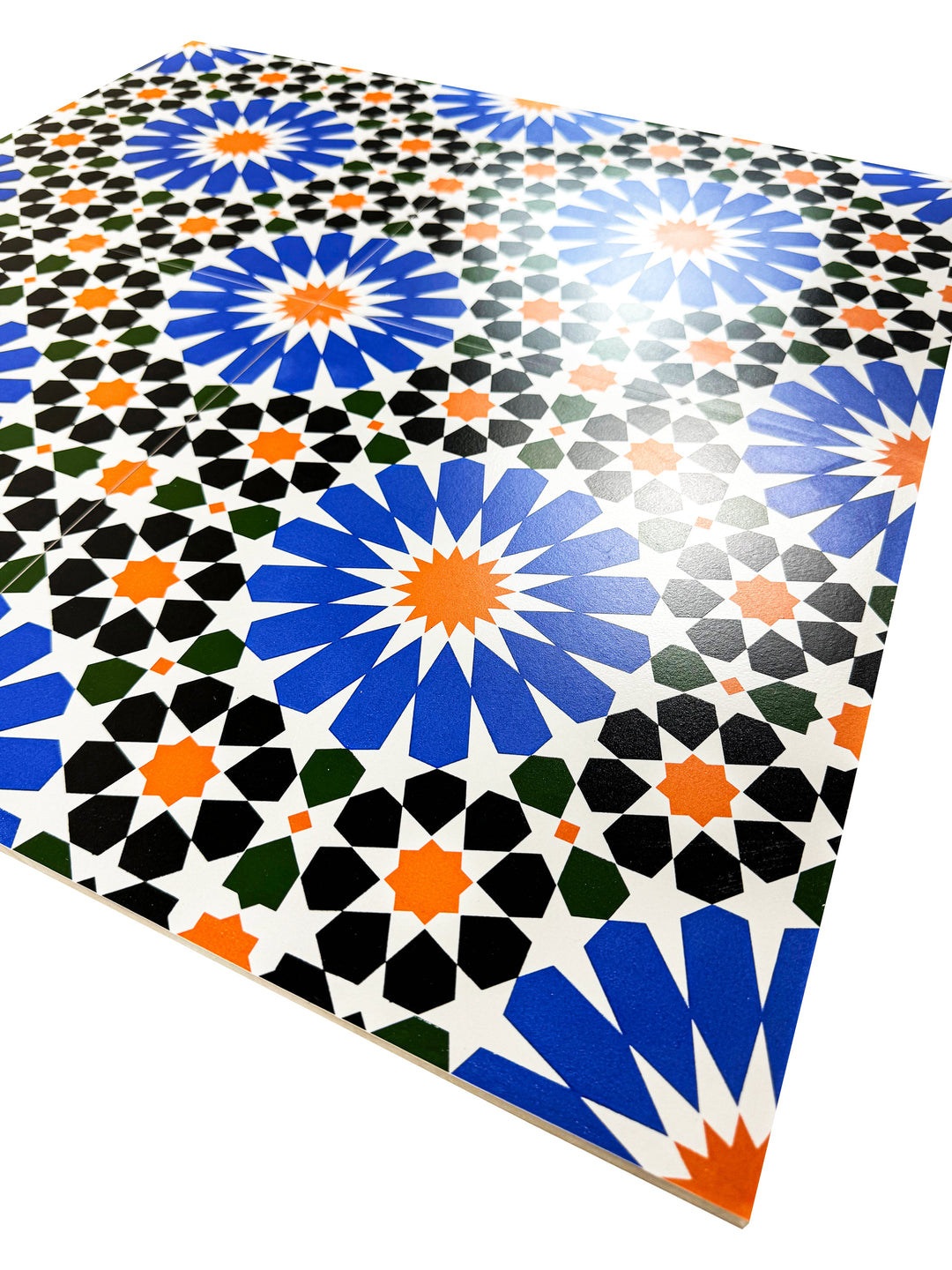 Blue, Black, Orange Moroccan Style Tile
