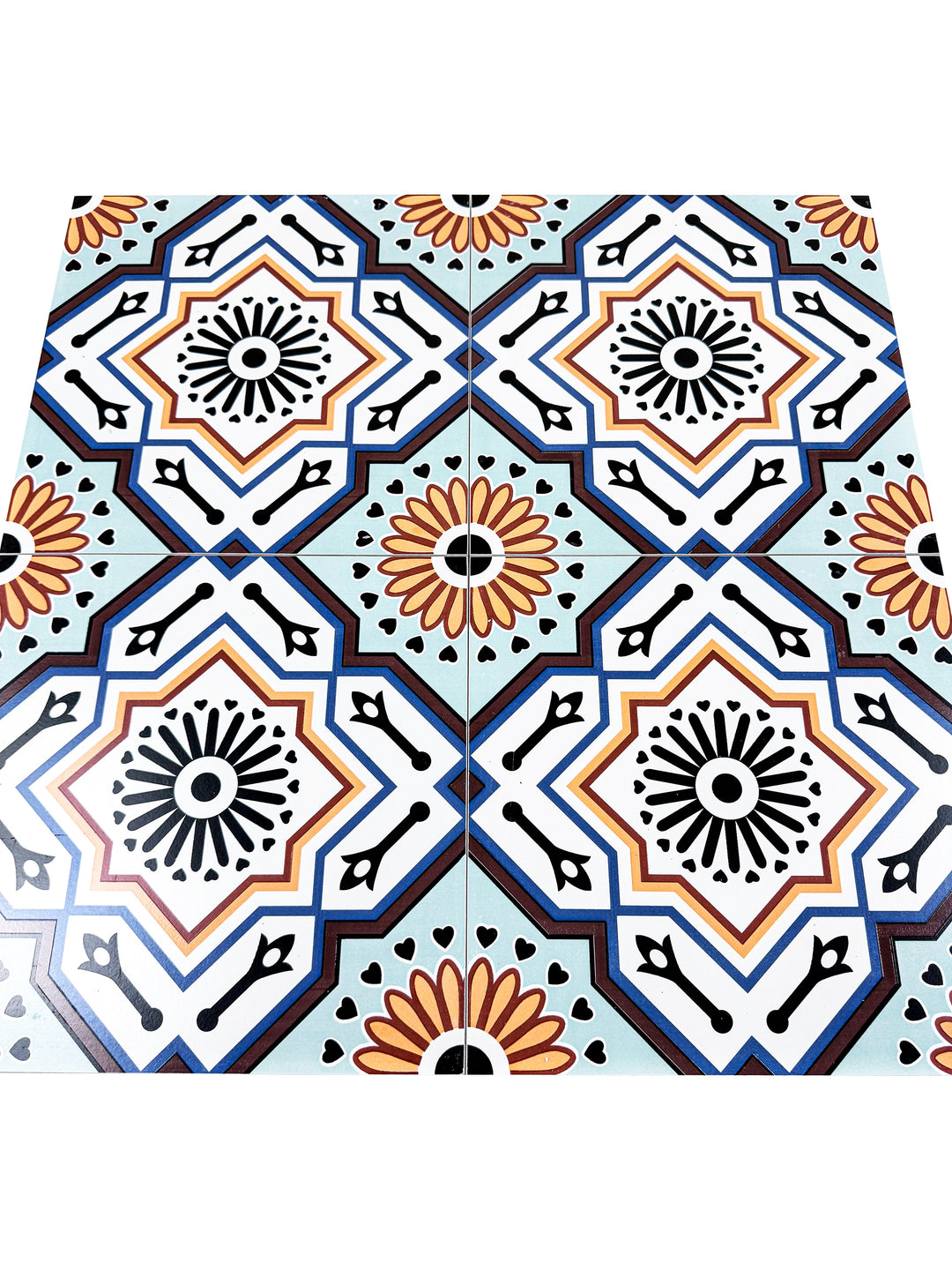 Teal & grey Moroccan Style Tile