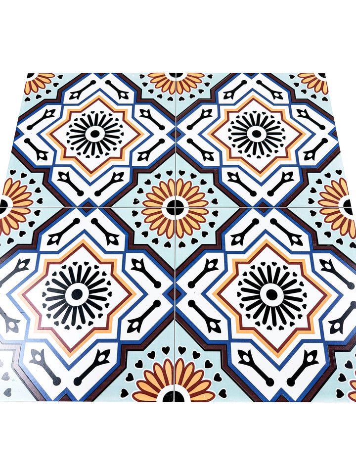 Teal & grey Moroccan Style Tile