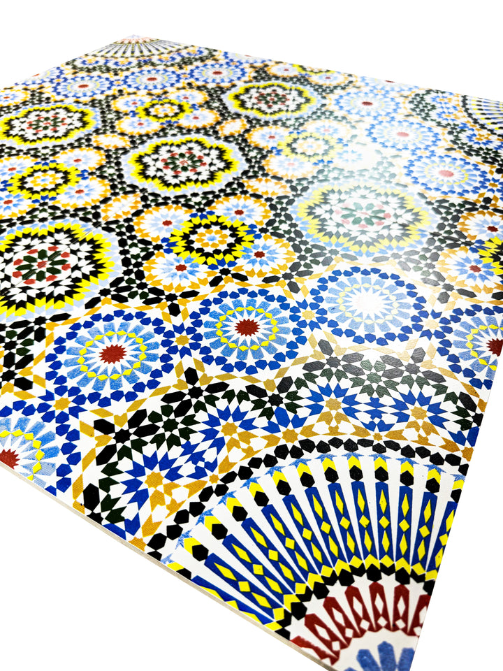 Green, Teal & Yellow Moroccan Style Tile