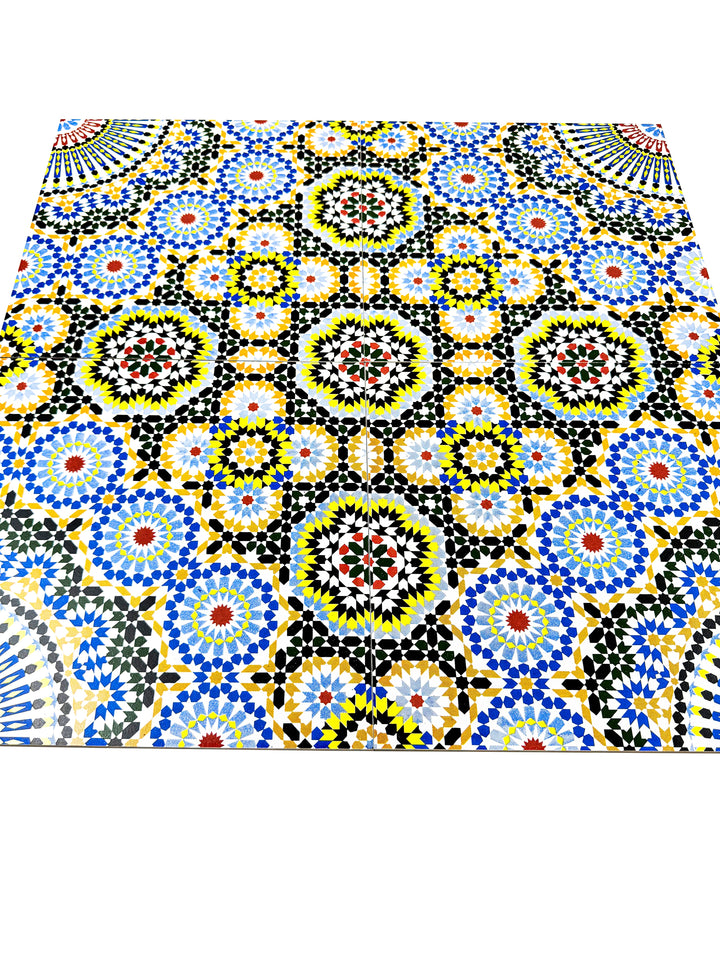 Green, Teal & Yellow Moroccan Style Tile