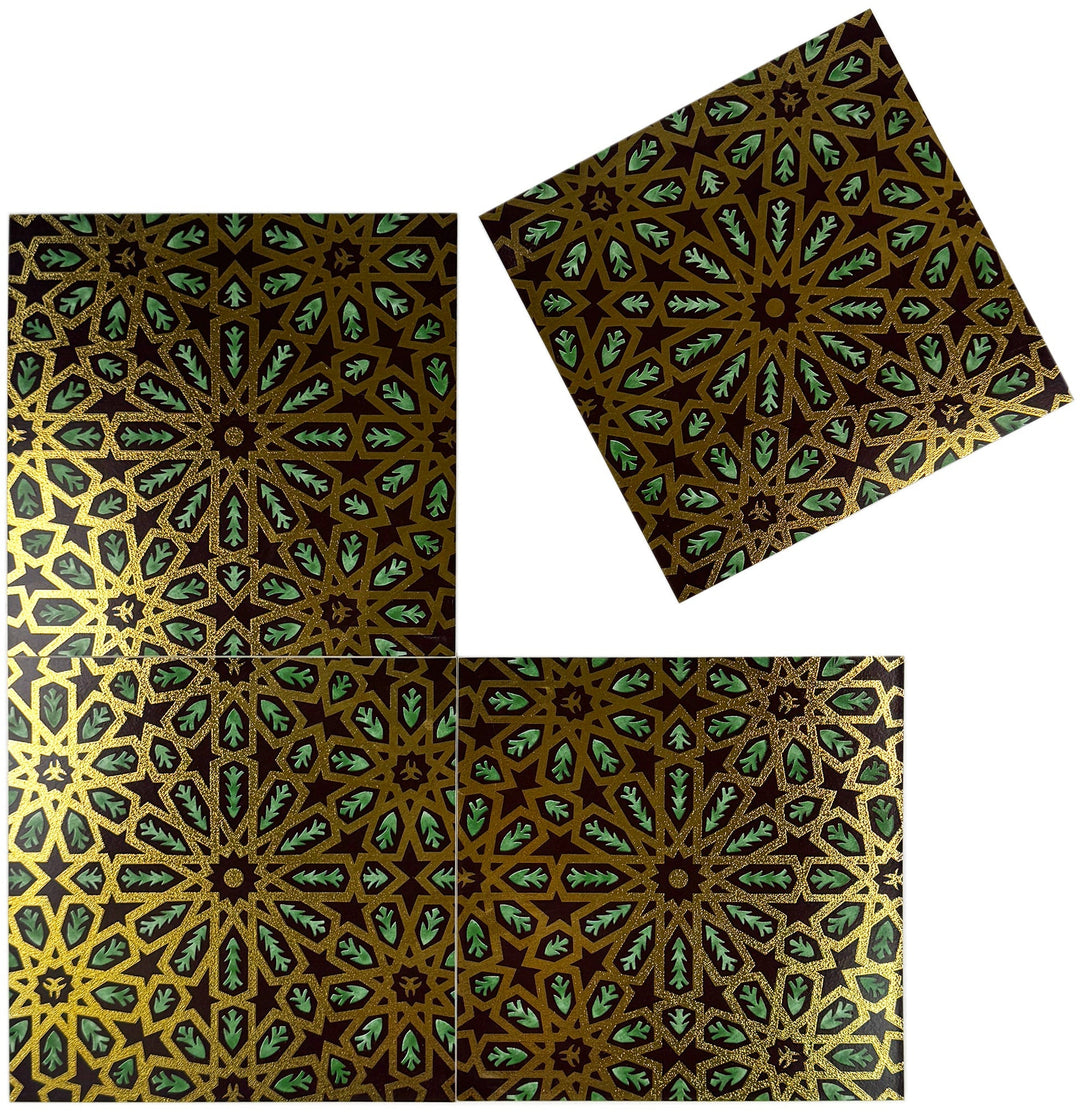 Gold & Green Moroccan Style Tile