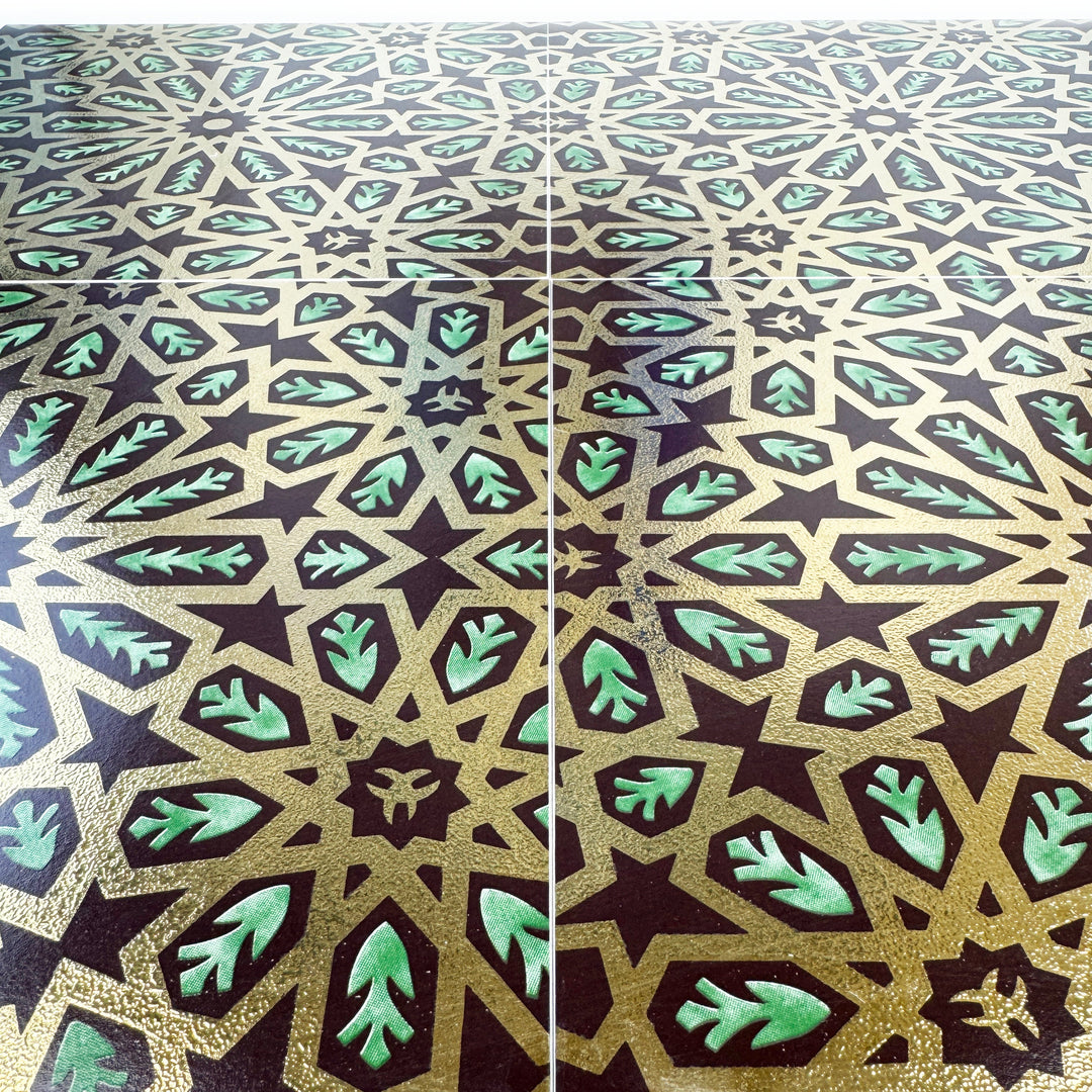 Gold & Green Moroccan Style Tile