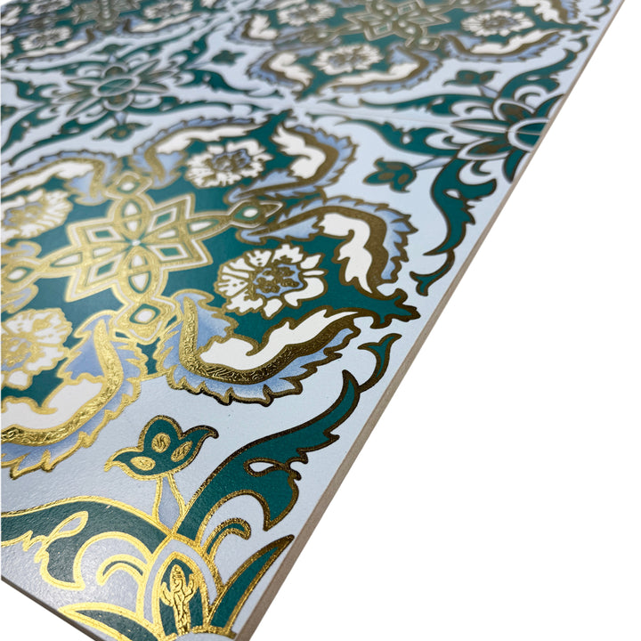 Gold, Green & Grey Moroccan Style Tile