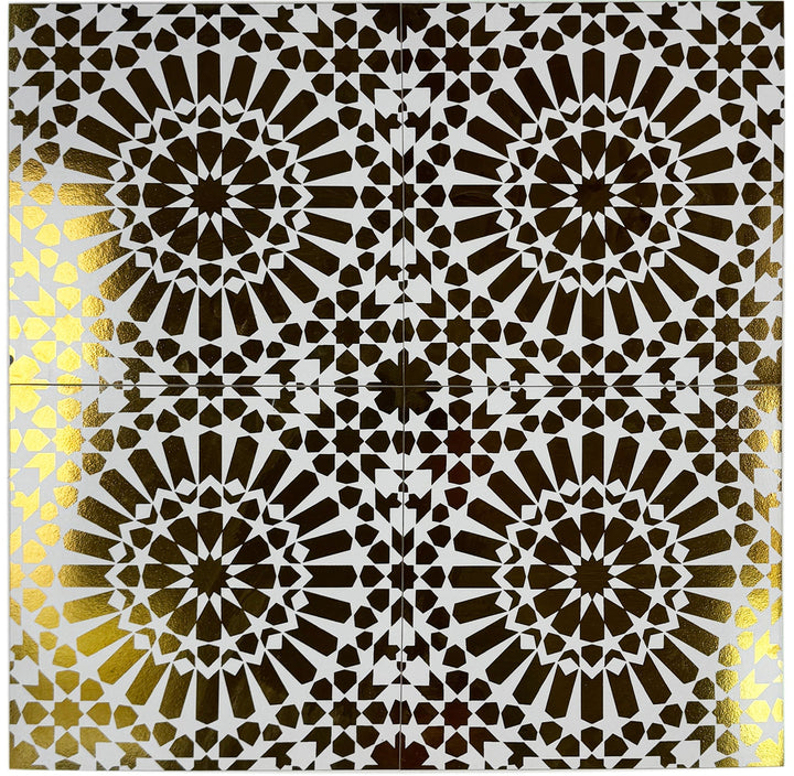 Gold & White Moroccan Style Tile