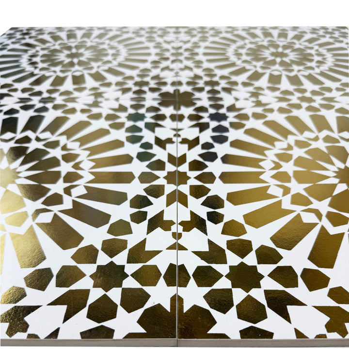 Gold & White Moroccan Style Tile