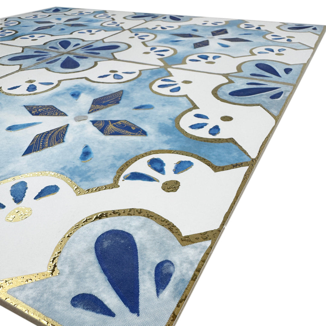 Baby blue & white Moroccan Style Tile