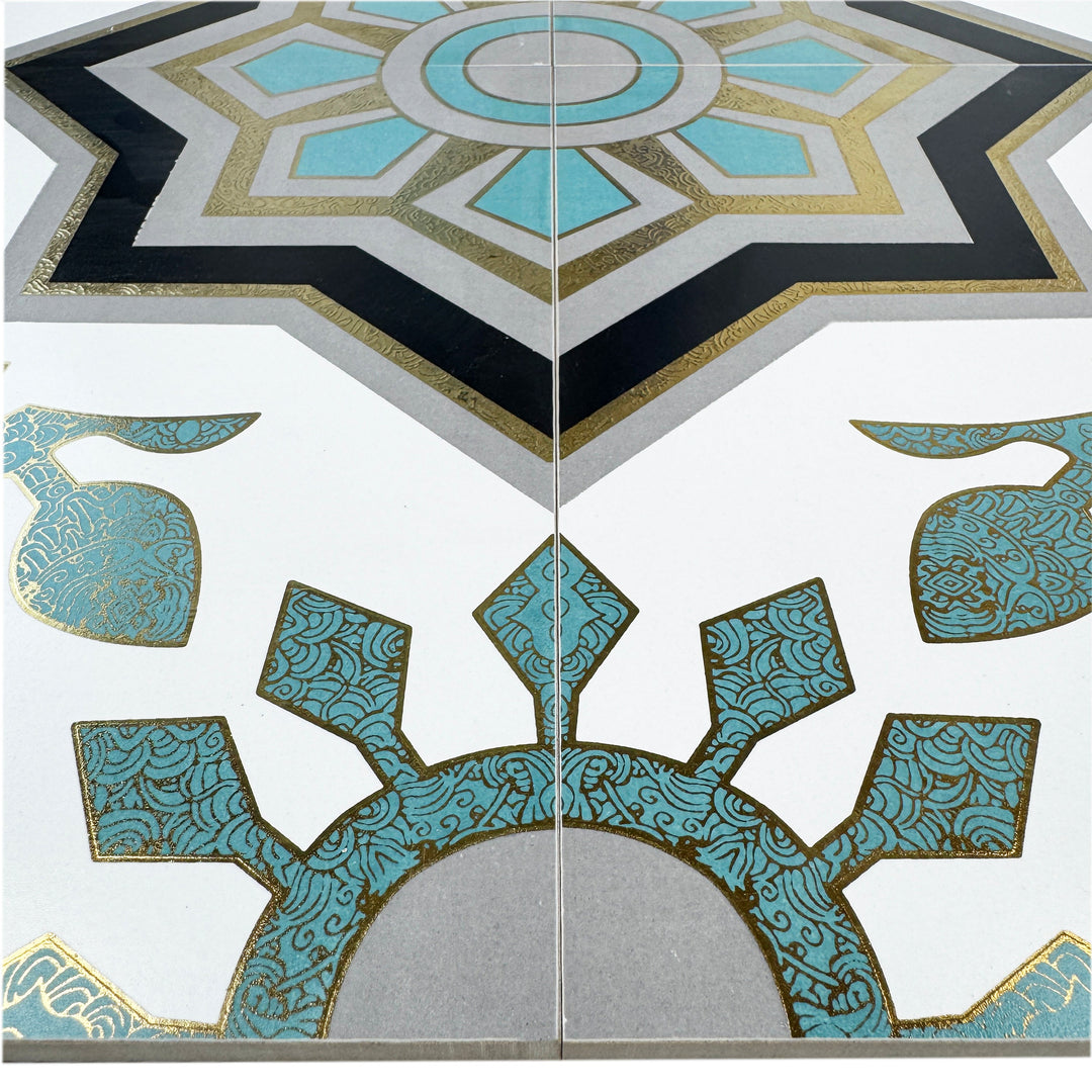 Teal & Green Moroccan Style Tile