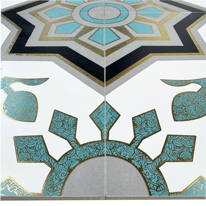 Teal & Green Moroccan Style Tile