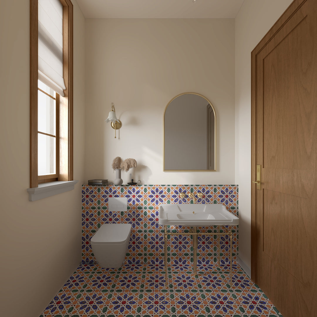 Blue, Yellow, Green Moroccan Style Tile