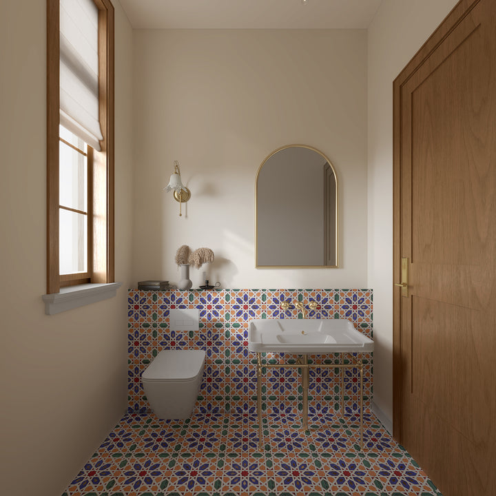 Blue, Yellow, Green Moroccan Style Tile