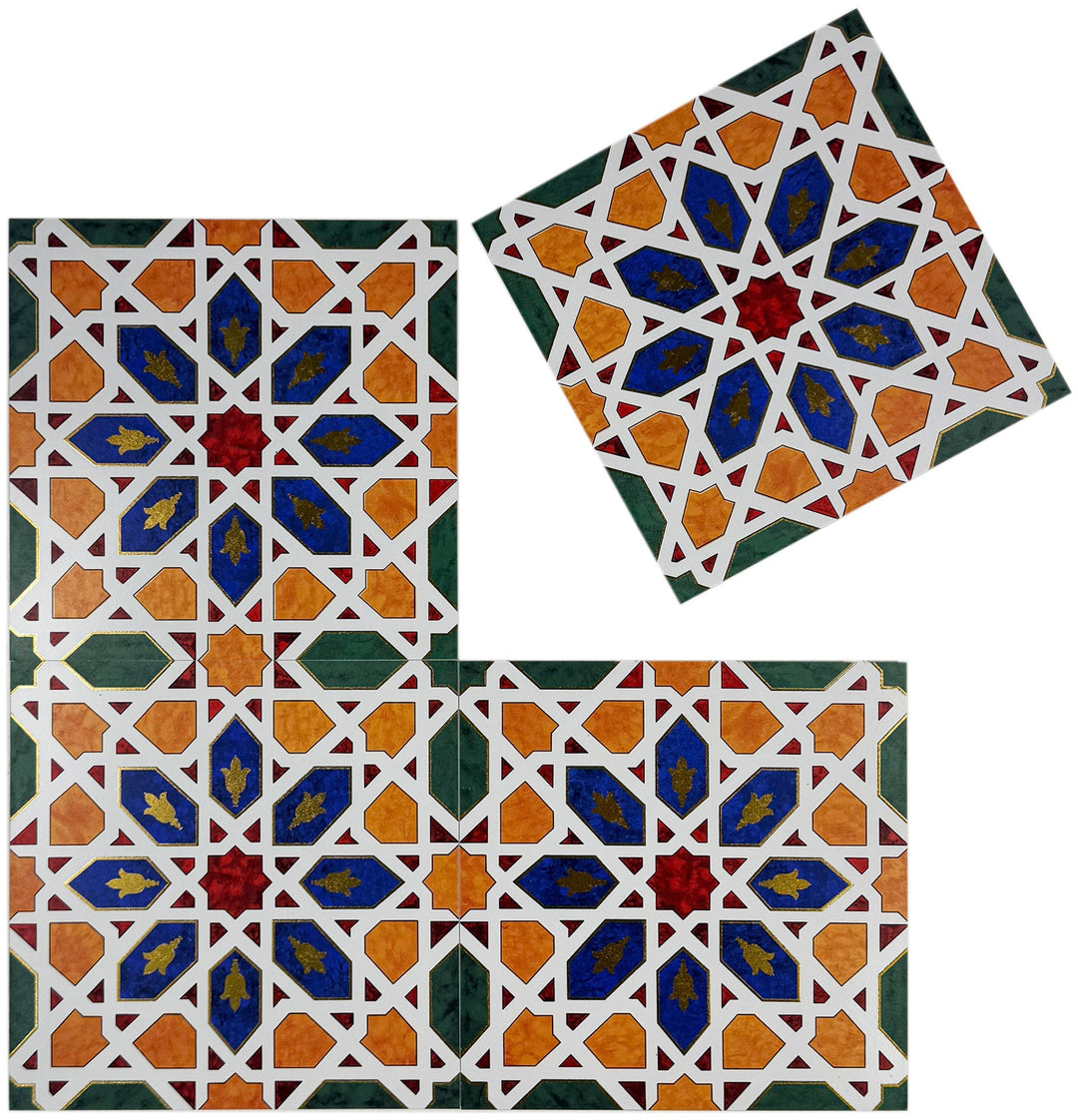 Blue, Yellow, Green Moroccan Style Tile