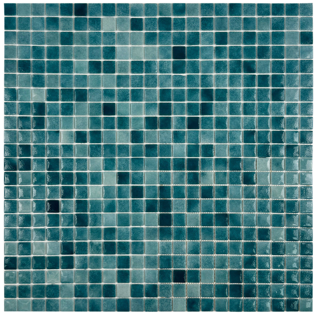 Imperial Crest Saga Green Glossy Recycled Glass Mosaic