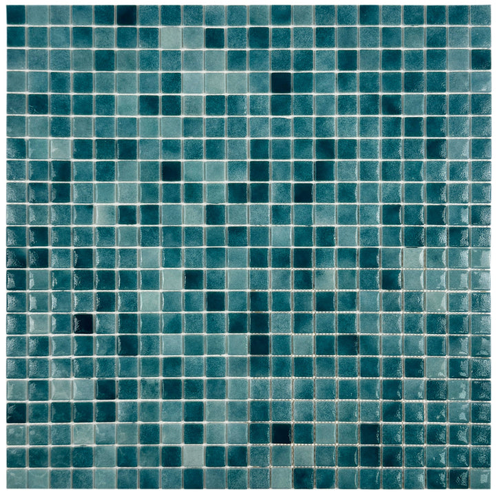 Imperial Crest Saga Green Glossy Recycled Glass Mosaic