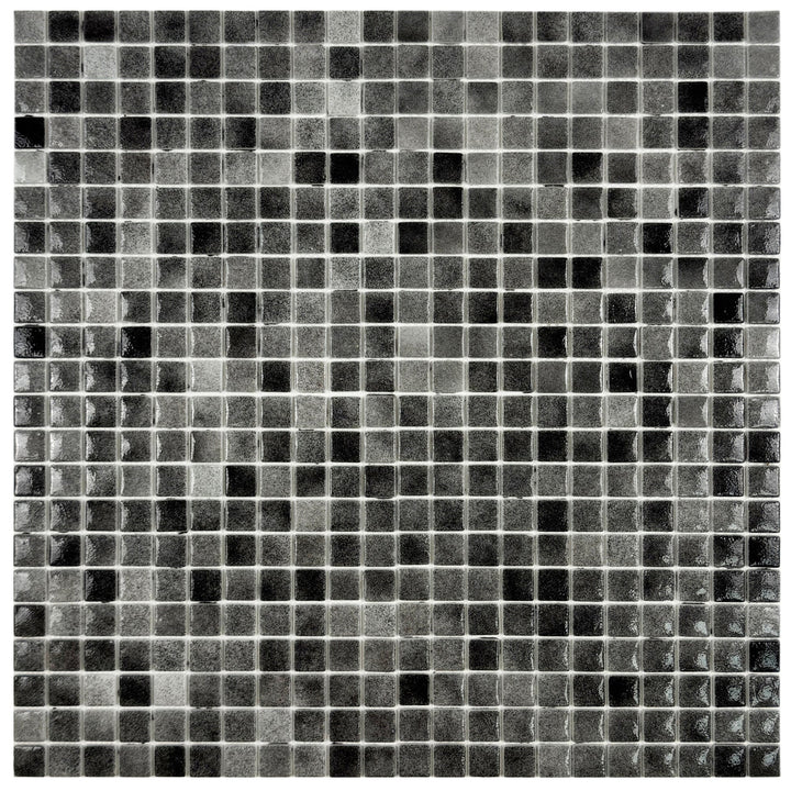 Imperial Crest Light Grey & Shadow Grey Mixed Glossy Recycled Glass Mosaic