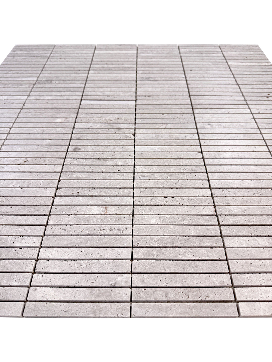 White Sandstone White Travertine Honed Slim Strip Rectangle Marble Mosaic