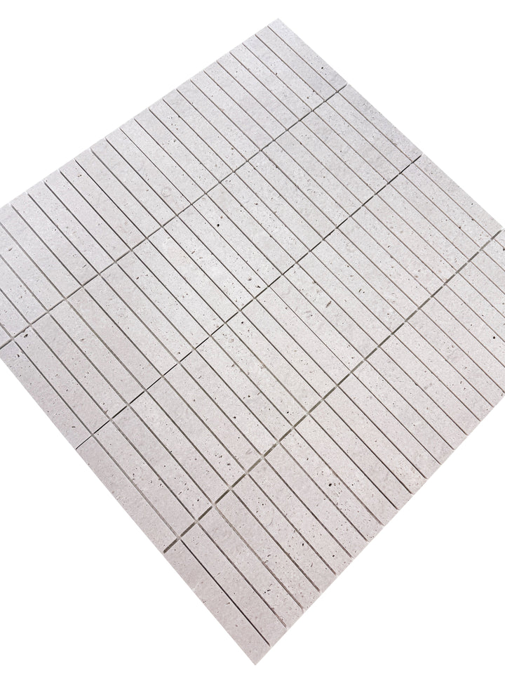 White Sandstone White Travertine Honed Rectangle Marble Mosaic