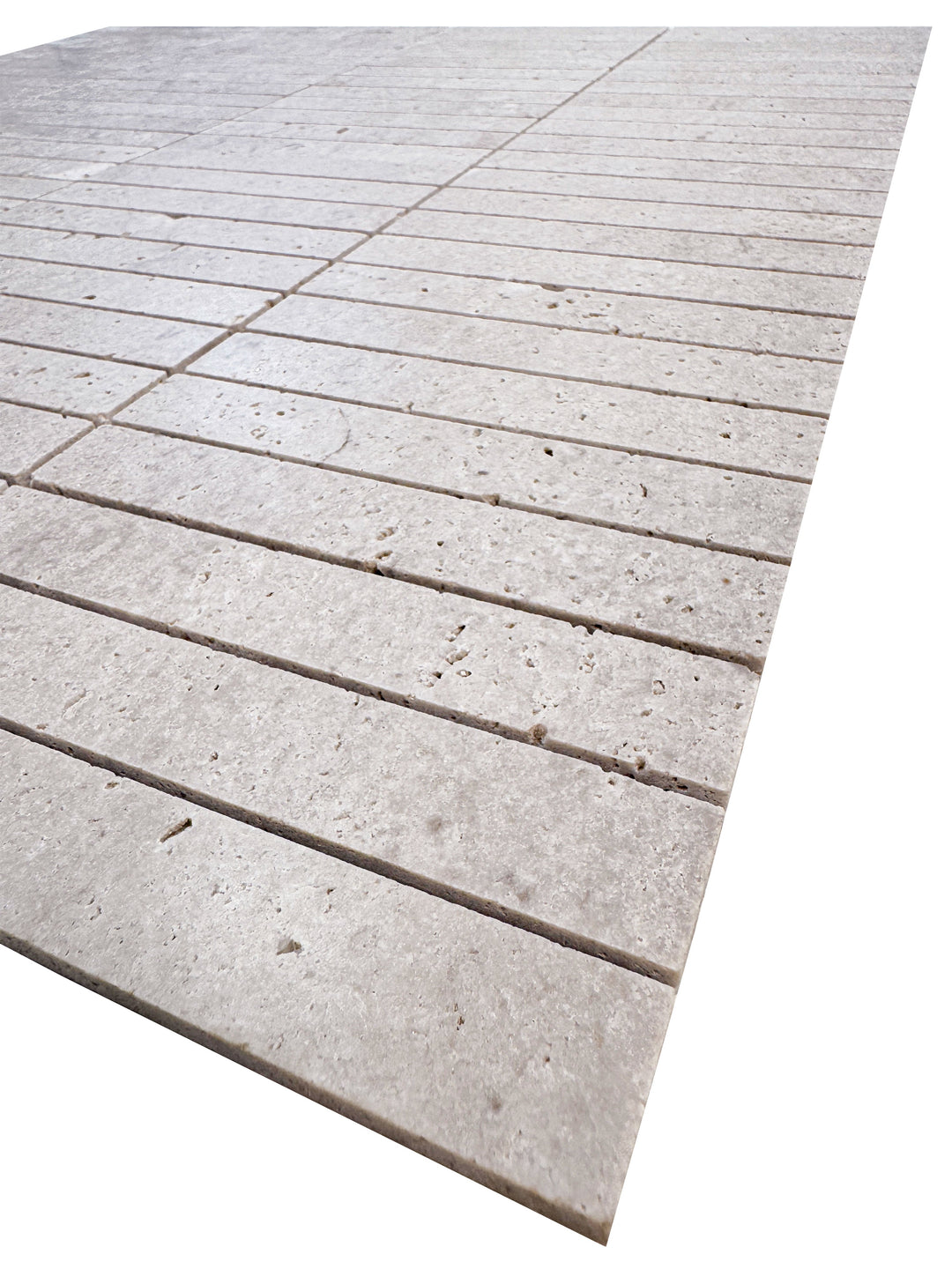 White Sandstone White Travertine Honed Rectangle Marble Mosaic