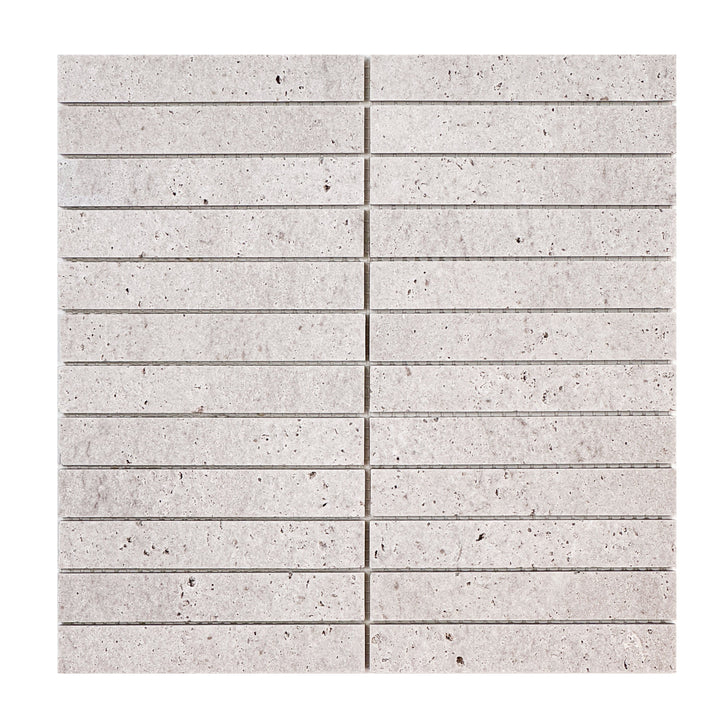 White Sandstone White Travertine Honed Rectangle Marble Mosaic