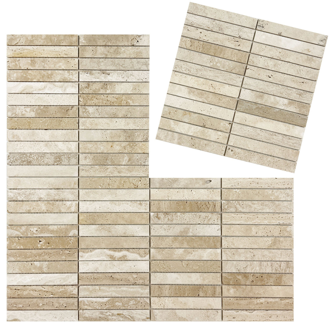 Beige Sandstone Light Beige Honed Rectangle Marble Mosaic