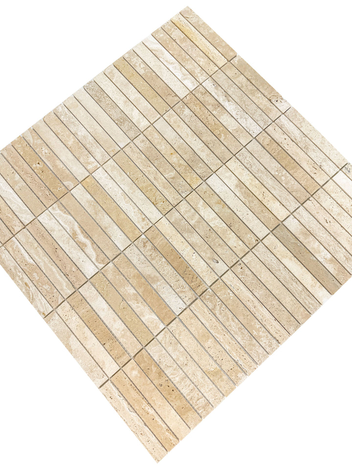 Beige Sandstone Light Beige Honed Rectangle Marble Mosaic