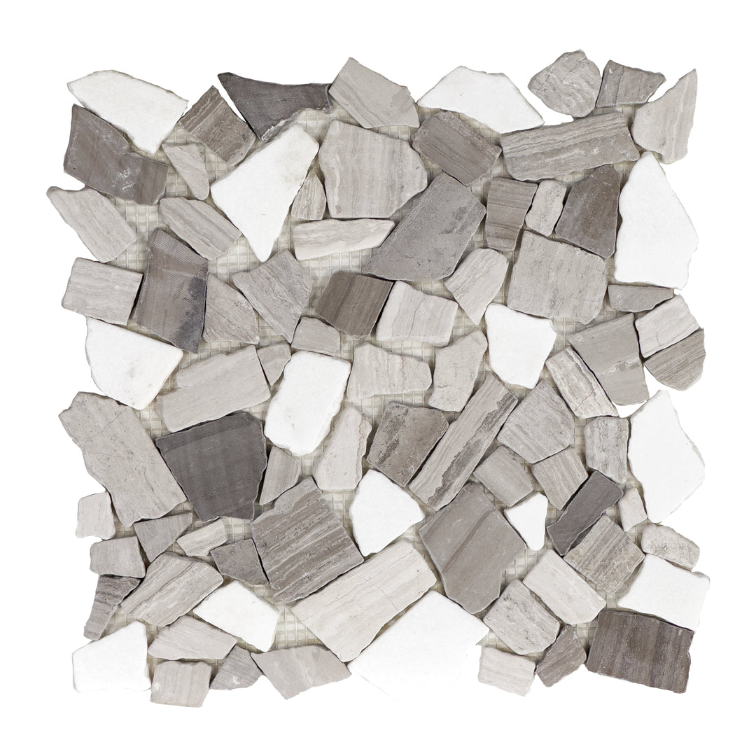 Celvive Stone Grey & Wood Vein Mix Shape Mosaic