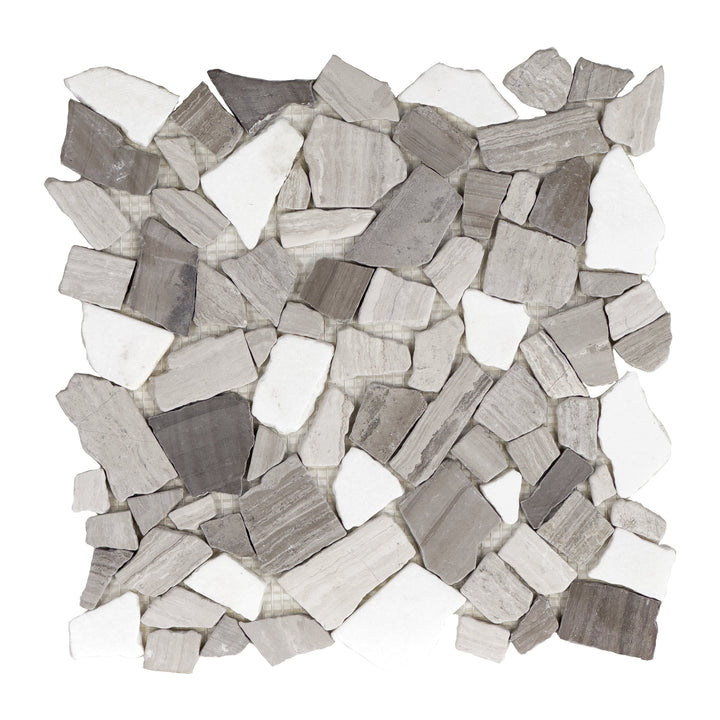 Celvive Stone Grey & Wood Vein Mix Shape Mosaic
