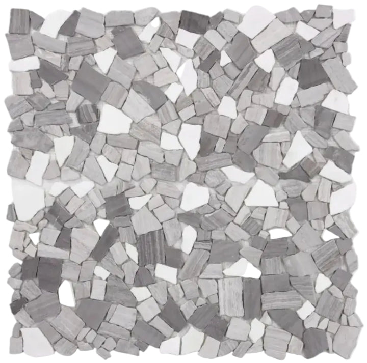 Celvive Stone Grey & Wood Vein Mix Shape Mosaic