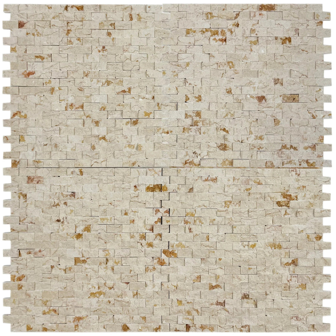 Square tile with a mosaic pattern on a white background