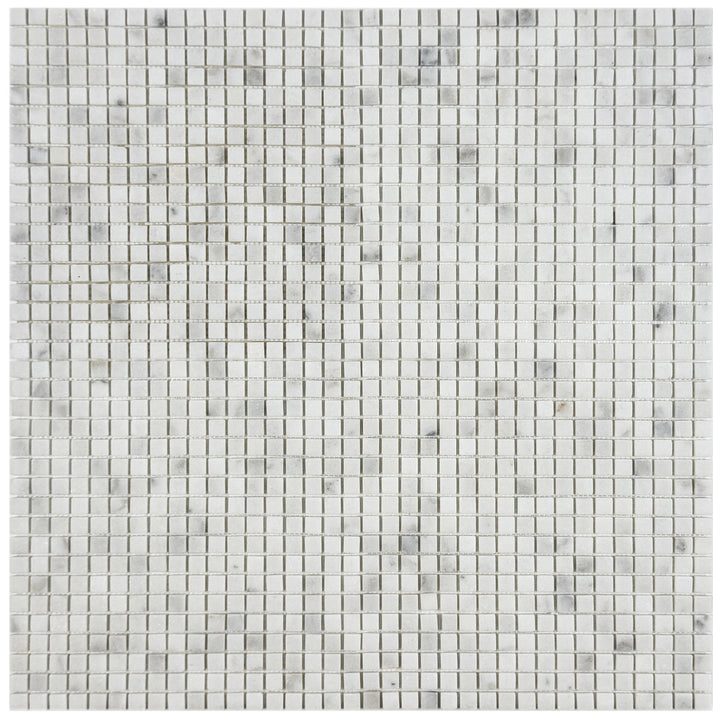 Zen Terra Kwong Sal White Honed Square Marble Mosaic