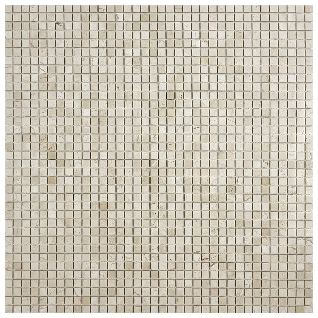 Sand Veil Cream Marfil Polished Square  Marble Mosaic