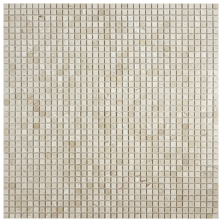 Sand Veil Cream Marfil Polished Square  Marble Mosaic