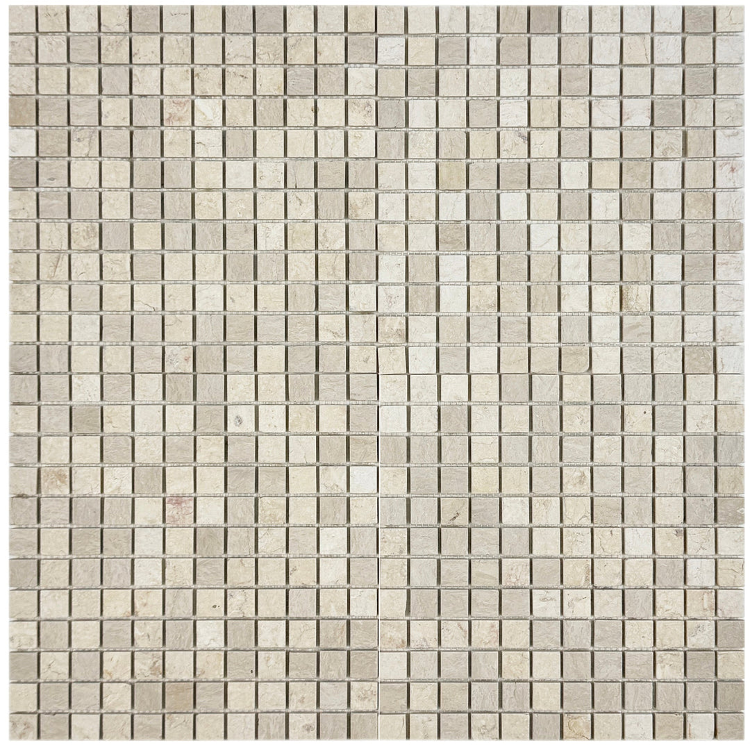 Sand Veil Cream Marfil  Polished Square  Marble Mosaic