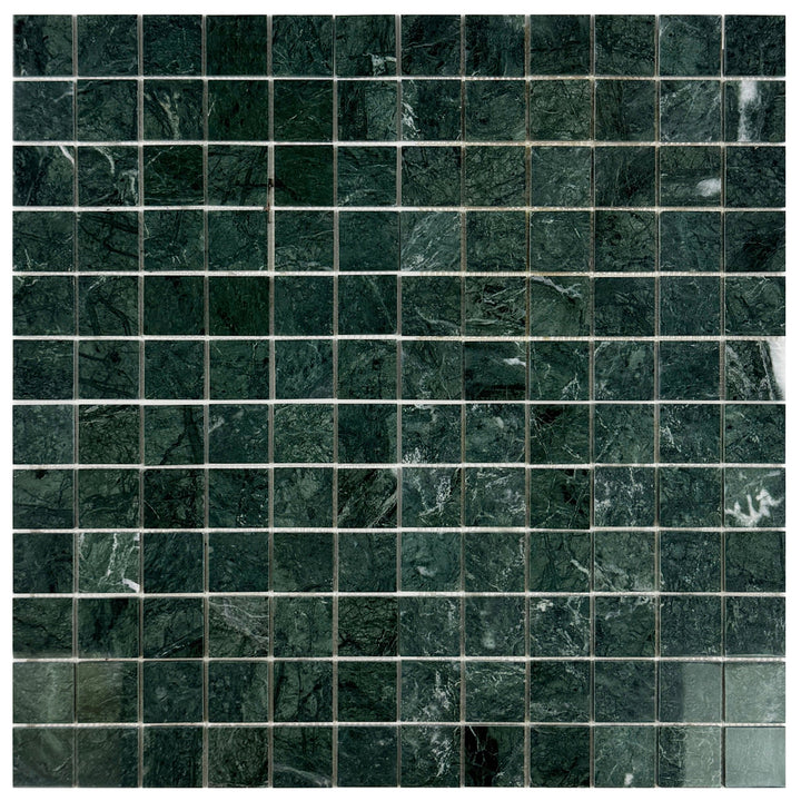 Emerald Ridge Dark Green Polished Square  Marble Mosaic