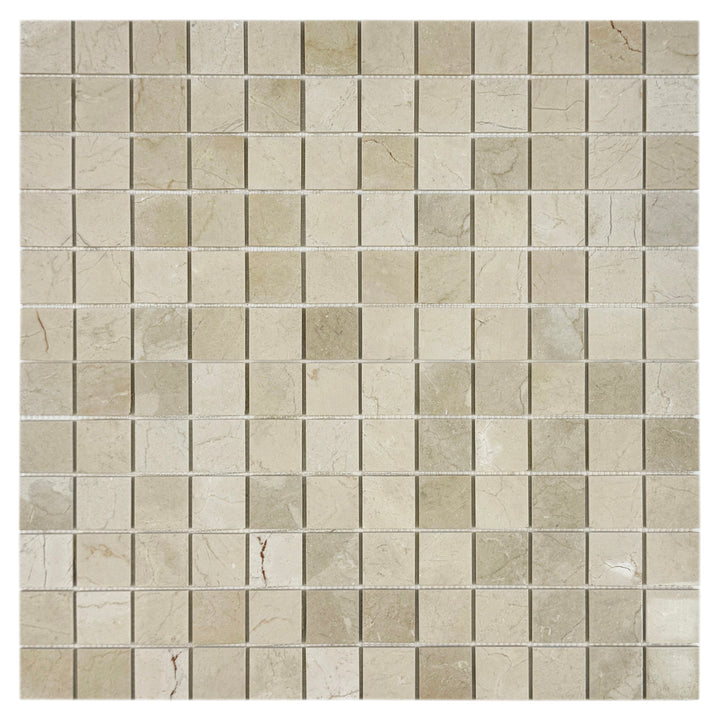 Sand Veil Cream Marfil  Polished Square  Marble Mosaic