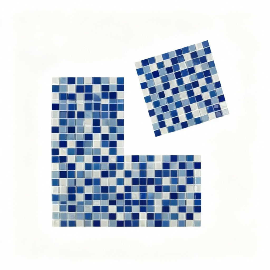 Blue Cascade Crystal Glass Mosaic