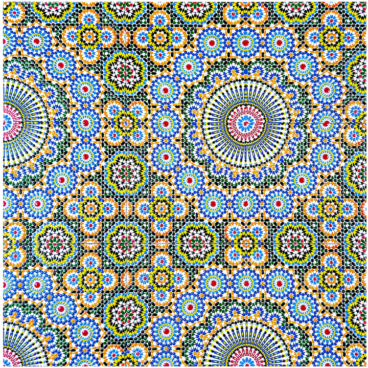 Green, Teal, Blue, Black Moroccan Style Tile
