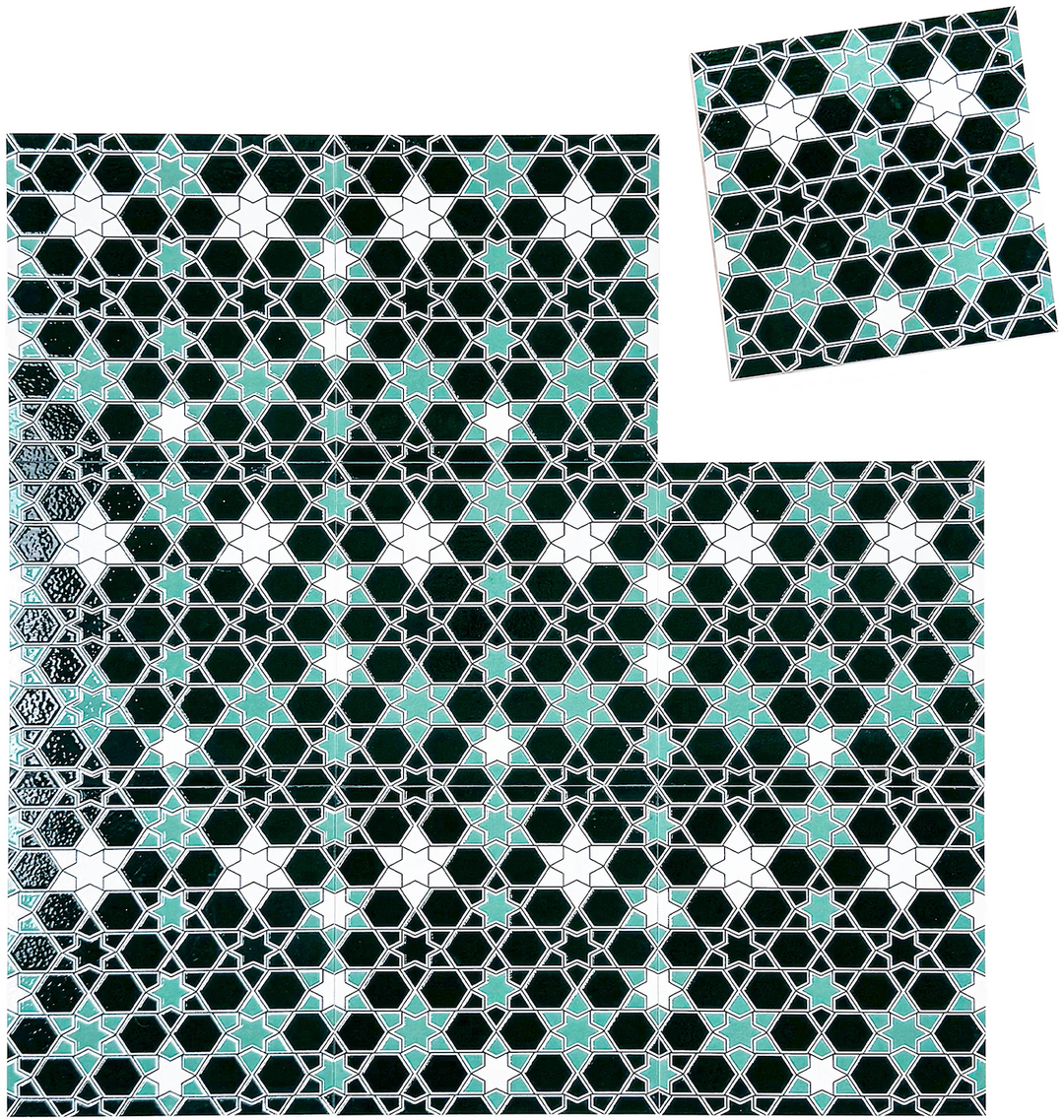 Green & Black Moroccan Style Tile