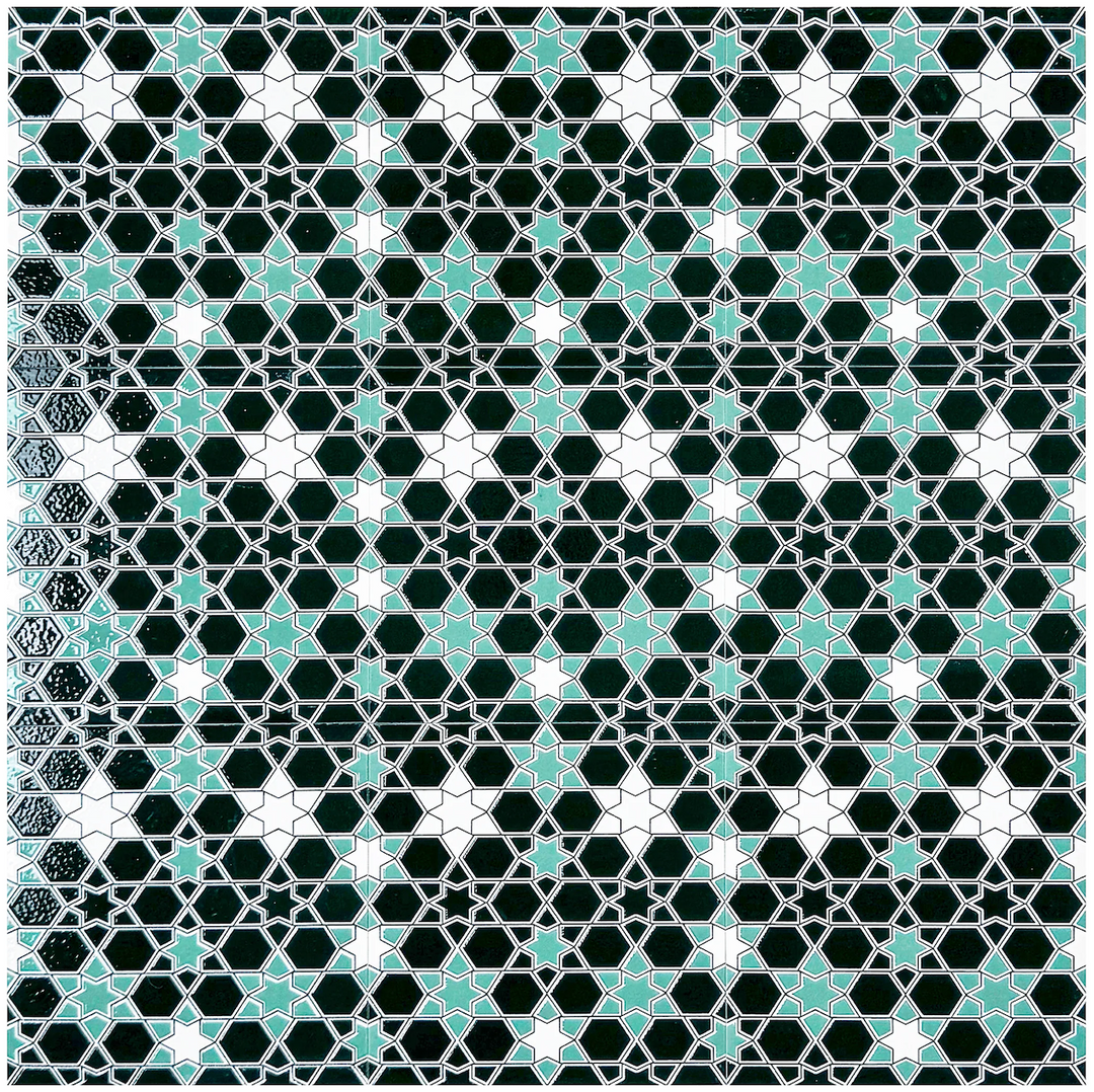 Green & Black Moroccan Style Tile