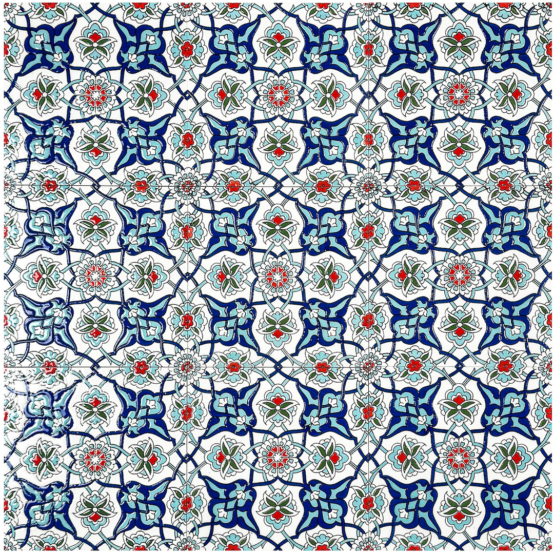 Teal & Wine Moroccan Style Tile