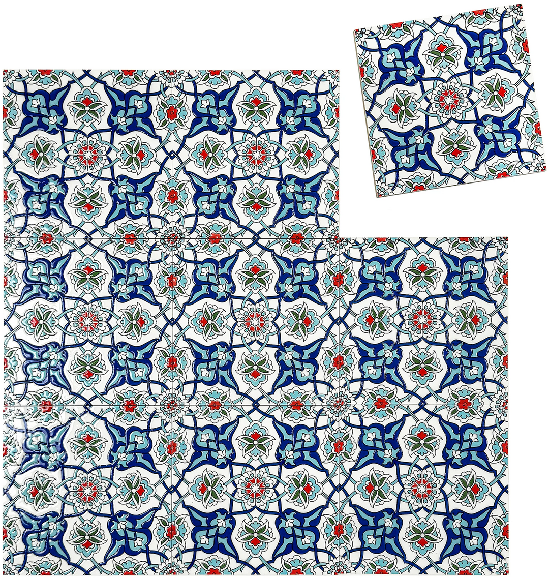 Teal & Wine Moroccan Style Tile