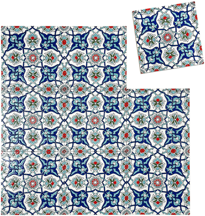 Teal & Wine Moroccan Style Tile