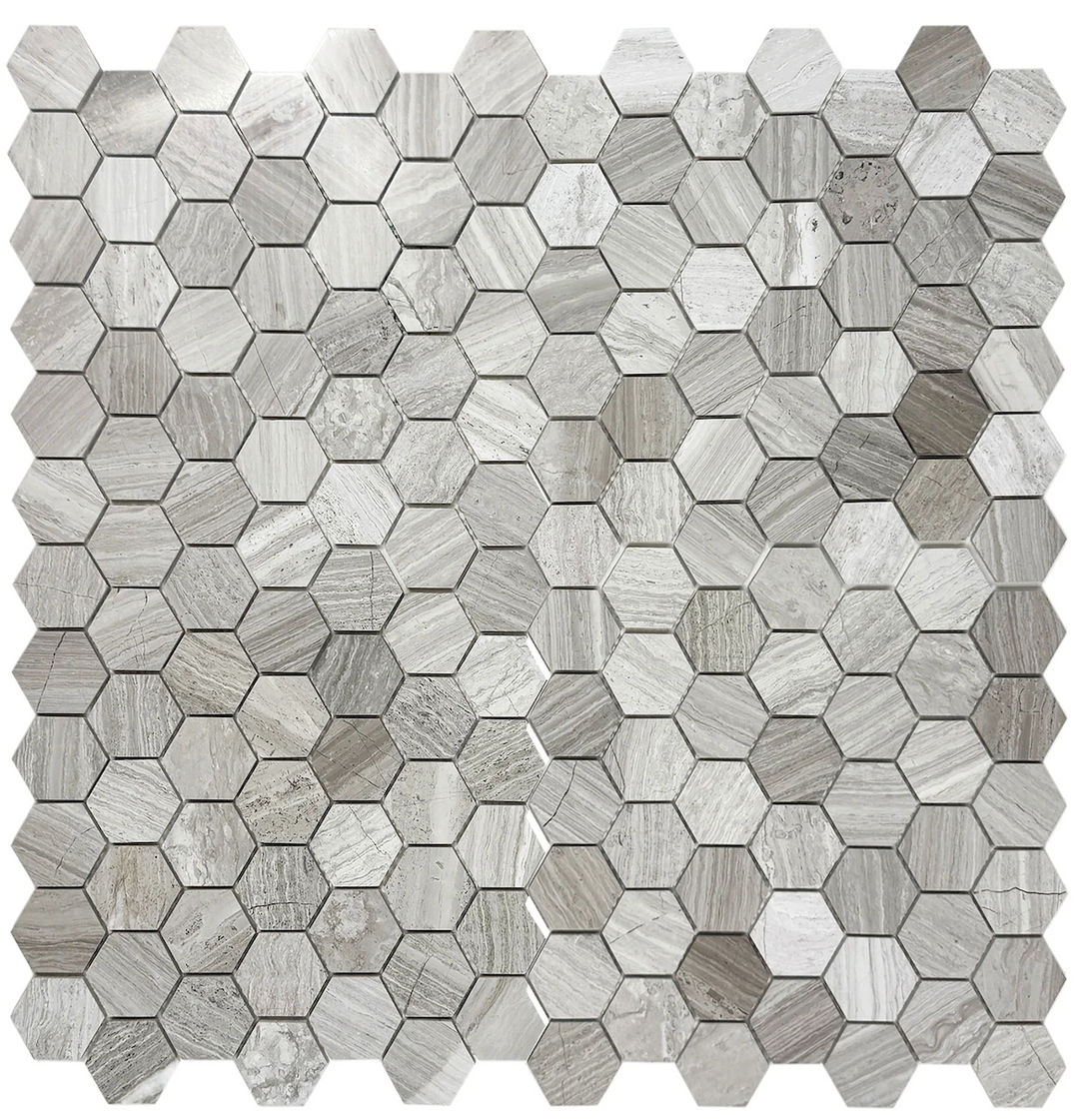 Grey Hexagon Marble Mosaic Tile