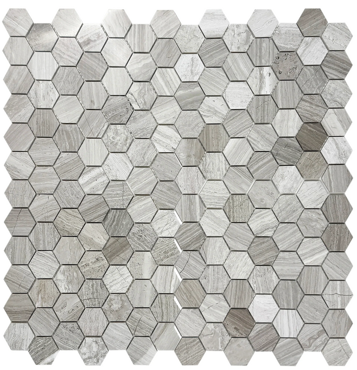 Grey Hexagon Marble Mosaic Tile