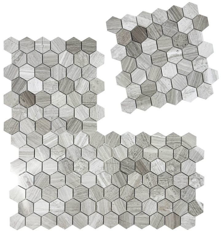 Grey Hexagon Marble Mosaic Tile